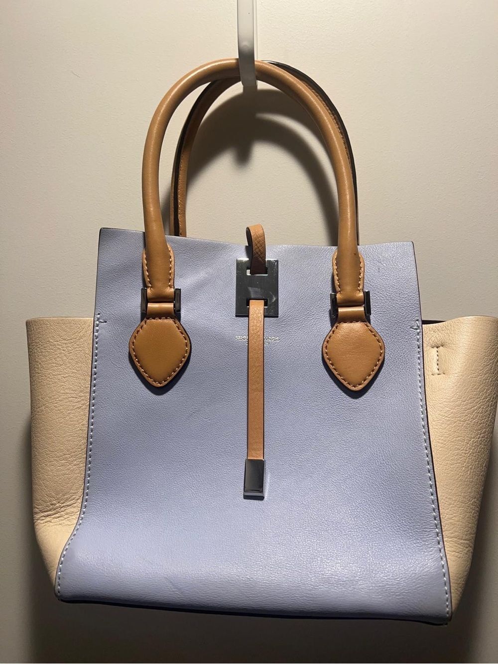Michael Kors triTone Matilda Leather Tote in Lavender, Tan and Cream